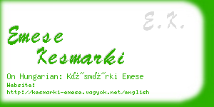 emese kesmarki business card